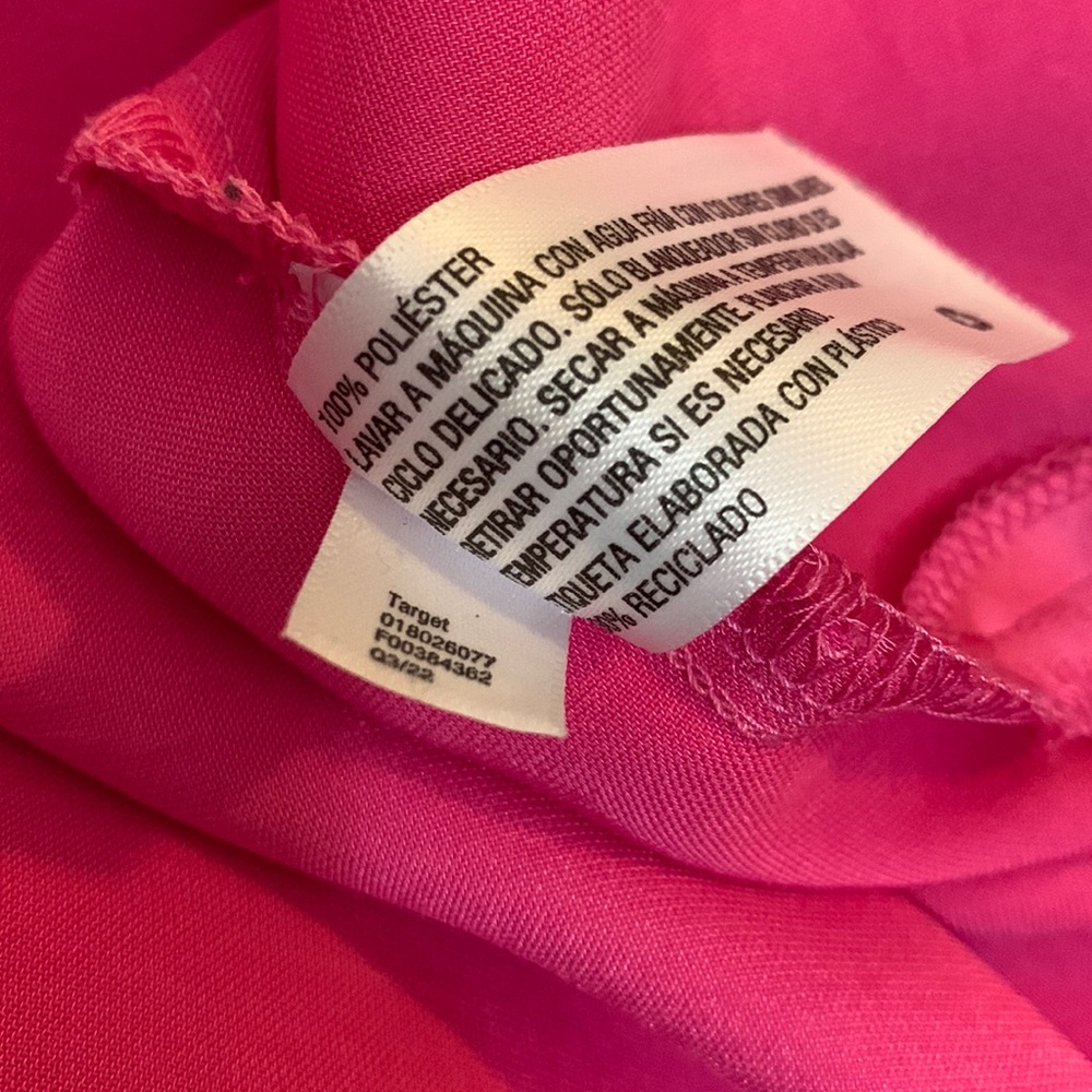 EUC Women’s Bright Pink Silky Long Sleeved Button Down Top - Picture 7 of 7